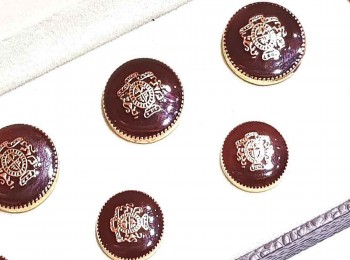 Maroon Color Metal Coat Buttons -sold with box