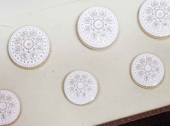 White Color  Round Shape Metal Coat Buttons For Blazers, Coats etc.