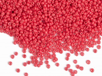 (MRBD0007E) 2 MM Cherry Red Color Round Shape Marble/Seed Beads (Jayco Moti)