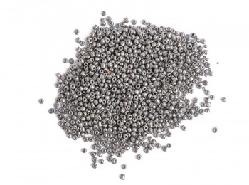 Metallic Grey color Round Shape Marble Beads MRBD0011