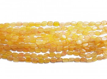 Yellow Color Printed Marble Beads