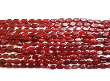 Maroon Color Printed Marble Beads