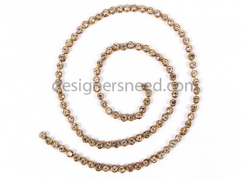 MTLCH0001A Golden Color Metal Chain With White Stone