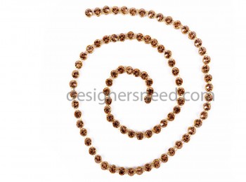 MTLCH0002 Golden Metal Stone Chain with Golden Glass Stones