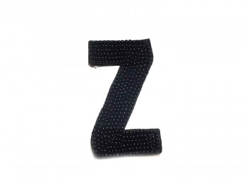 Black Color 'Z' Alphabet Beads Work Patch/Applique