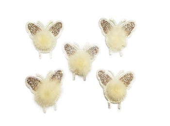 Vanilla Butterfly Design Fancy Fur Patch