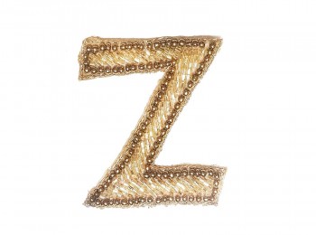 Golden Color Z Alphabet Embroidery Patch