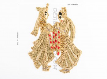 Golden-Red Dulha-Dulhan Bridal Hand Embroidery Patch
