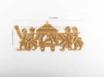 Golden Doli Patch Hand embroidery Patch for Bridal Suits, Lehenga etc.