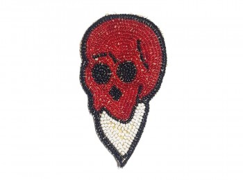 Red Ghost Shape Beads Work hand Embroidery Patch