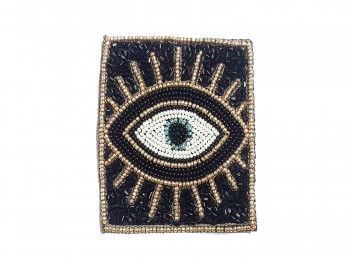Black Color Rectangle Shape Evil Eye / Hamsa Patches