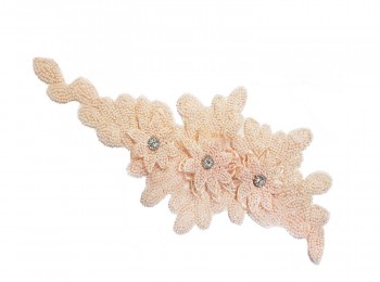 Light Peach Color Beads Work Fancy Patch