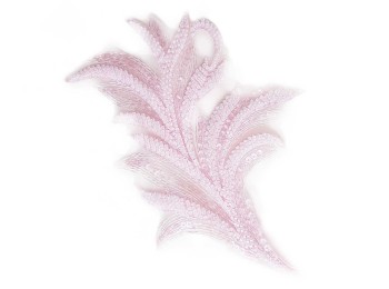 Light Pink color Leaf Shape Bead Work Patch