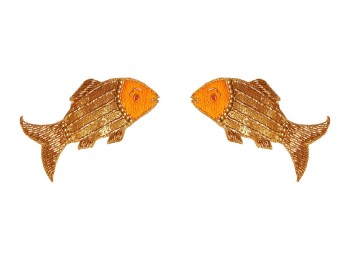 Orange Fish Design Embroidery Patch | Fish Patch