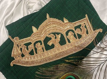 Golden Bridal Doli Patch Hand Embroidery Patch/Applique