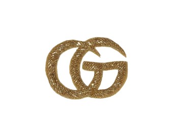 Golden color Gucci Brand Logo Design Patch/ Applique