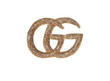 Rose Gold color Gucci Brand Logo Design Patch/ Applique