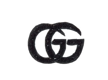 Black color Gucci Brand Logo Design Patch/ Applique