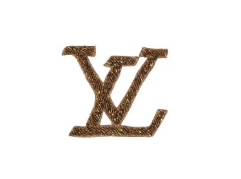 Dull Golden color LV Brand Logo Design Patch/ Applique