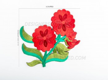 Machine Embroidery Patch Red Flower (PATME0005)