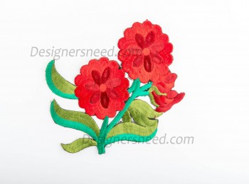 Machine Embroidery Patch Red Flower (PATME0005)