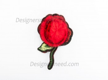Machine Embroidery Patch Red Color Flower (PATME0008)