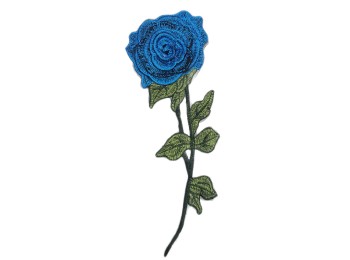 Blue Rose Embroidered Sew/Iron on Patches, Cloth Sticker Patches for Clothing, Applique Patches for Clothes, Flower Embroidery Patch Jeans Backpack Iron Dress Badge DIY