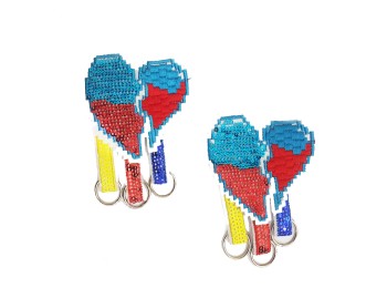 Multi Color Heart Shape Sewon / Press On Patch for tops, jeans etc.
