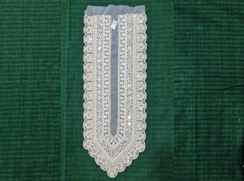 White Pearl Work Neck Patch Sew-on Neck Applique, Sew On Patch Dress Motif Applique DIY