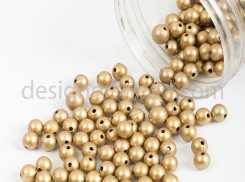 PLSBD0001 Golden Color Plastic Beads -12 mm approx.