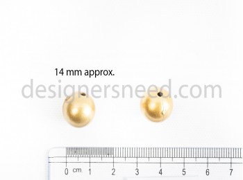 PLSBD0003 Golden Color Round Shape Plastic Beads -14 mm