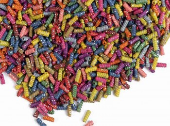 Multi color Cylinderical shape Plastic Beads PLSBD0006