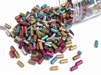 Multi color Cylendrical shape Plastic Beads PLSBD0014