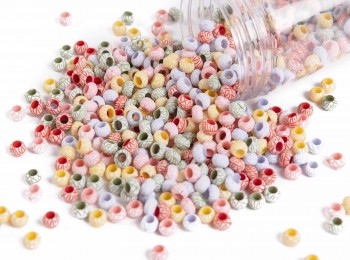 Multi color Round shape Plastic Beads PLSBD0017