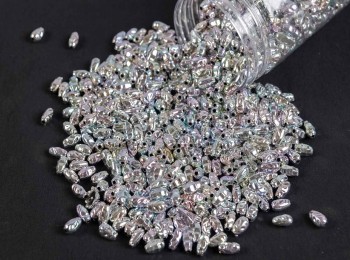 Silver Rainbow color Plastic Beads PLSBD0020