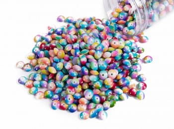Multi color Round shape Plastic Beads PLSBD0024