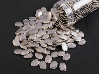 Silver color Oval shape Plastic Beads PLSBD0027