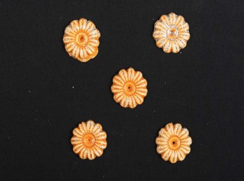 Orange Color Flower Shape Plastic Beads PLSBD0058