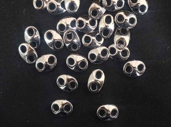 Silver Color Assorted Shape Plastic Beads