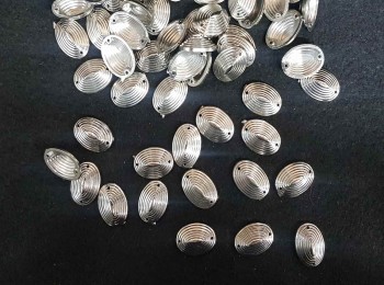 Silver Color Oval Shape Plastic Beads