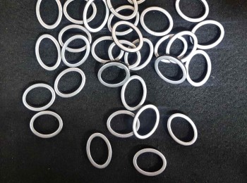 Silver Color Oval Ring Shape Plastic Beads