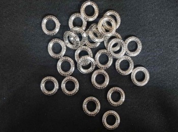Silver Color Round Ring Shape Printed  Plastic Beads