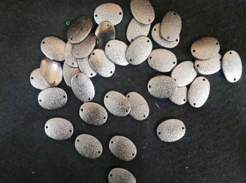 Grey Metallic Color Oval Shape Plastic Stones