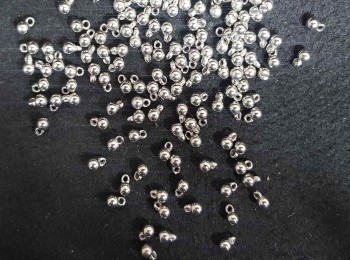 Silver Color Circular Shape Plastic Beads