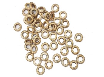 Golden Color Round Ring Shape Plastic Beads