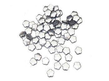 Silver Color Flower Shape Plastic Beads