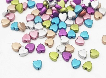 Multi Color Small Heart Shape Plastic Beads for jewllery making, suits, dresses, craft etc.