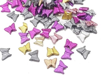 Multi Color Small Butterfly Shape Plastic Beads for jewllery making, suits, dresses, craft etc.