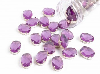 Purple color Oval shape Plastic Stones PLST0012B