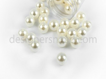 PRLBD0001 Off White Color Round Shape Pearl Beads
